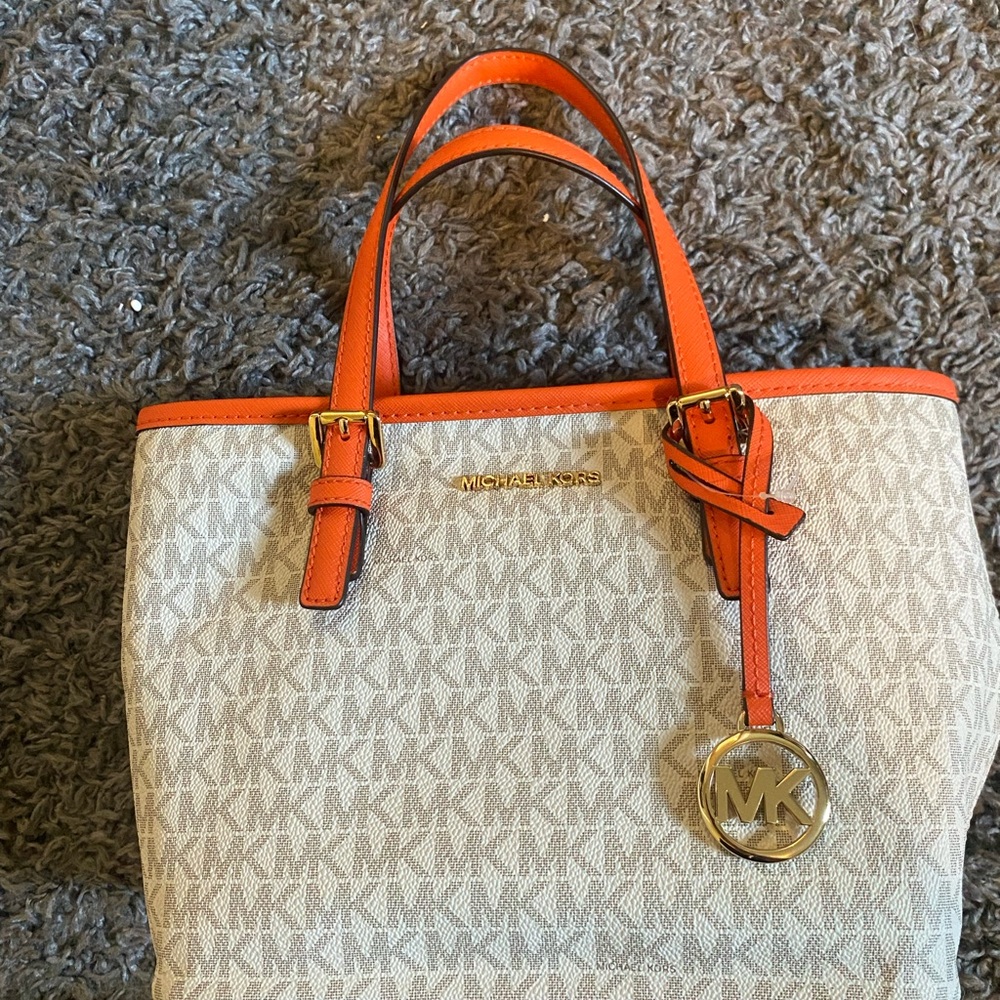 Michael Kors Beige and Orange Tote
